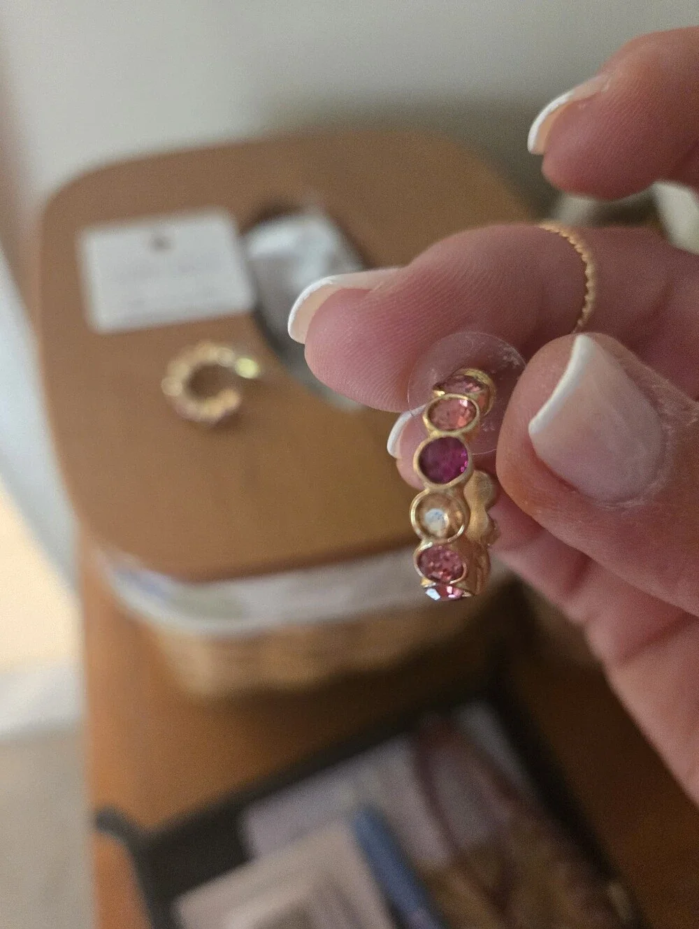 Jenneration Light Life Gold and Pink Crystal Hoop Earrings